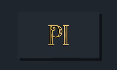 Minimal Inline stil PI logosu. Bu logo yaratıcı bir şekilde modern yazı karakterine sahip. Hangi şirket ya da markanın bu ilk adı başlatacağı için uygun olacaktır..
