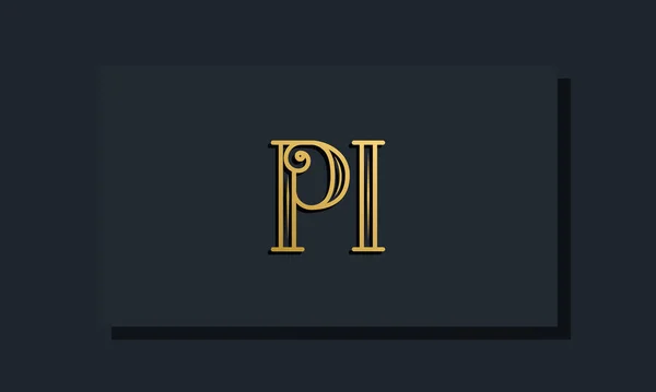 最小内联风格初始Pi标志 这个标志以创造性的方式与现代字体结合在一起 适用于那些公司或品牌的首字母首字母缩写 — 图库矢量图片