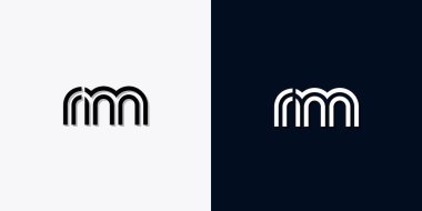 Modern Soyut Baş harf RM logosu. Bu simge, iki soyut yazı karakterini yaratıcı bir şekilde birleştirir. Hangi şirket ya da markanın bu baştaki başlattığı için uygun olacaktır.