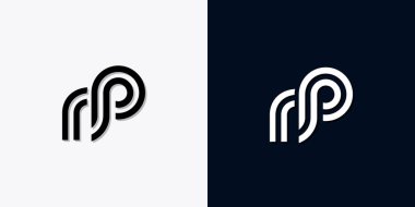 Modern Soyut Baş harf RP logosu. Bu simge, iki soyut yazı karakterini yaratıcı bir şekilde birleştirir. Hangi şirket ya da markanın bu baştaki başlattığı için uygun olacaktır.