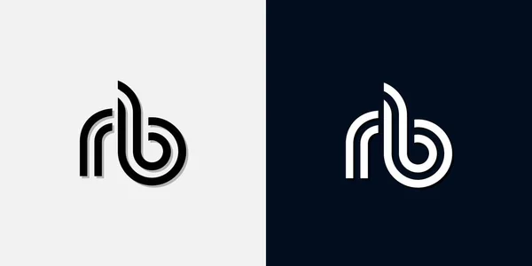 Modern Soyut Baş harf RB logosu. Bu simge, iki soyut yazı karakterini yaratıcı bir şekilde birleştirir. Hangi şirket ya da markanın bu baştaki başlattığı için uygun olacaktır.