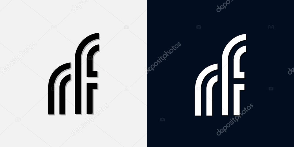 Modern Abstract Initial letter RF logo. This icon incorporate with two abstract typeface in the creative way.It will be suitable for which company or brand name start those initial.
