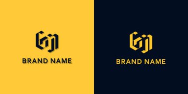 Minimalist baş harfler GJ logosu. Bu logo modern yazı karakterini yaratıcı bir şekilde birleştirdi. Bu başlangıç için hangi şirket veya markanın adı uygun olacaktır.