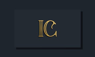 Minimal Inline stili. İlk IC logosu. Bu logo yaratıcı bir şekilde modern yazı karakterine sahip. Hangi şirket ya da markanın bu ilk adı başlatacağı için uygun olacaktır..