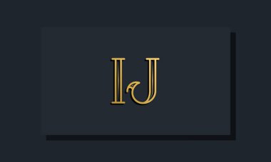 Minimal Inline stili. İlk IJ logosu. Bu logo yaratıcı bir şekilde modern yazı karakterine sahip. Hangi şirket ya da markanın bu ilk adı başlatacağı için uygun olacaktır..