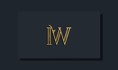 Minimal Inline stili. İlk IW logosu. Bu logo yaratıcı bir şekilde modern yazı karakterine sahip. Hangi şirket ya da markanın bu ilk adı başlatacağı için uygun olacaktır..