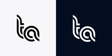 Modern soyut baş harf TA logosu. Bu simge, iki soyut yazı karakterini yaratıcı bir şekilde birleştirir. Hangi şirket ya da markanın bu baştaki başlattığı için uygun olacaktır.