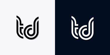 Modern Soyut Baş harf TD logosu. Bu simge, iki soyut yazı karakterini yaratıcı bir şekilde birleştirir. Hangi şirket ya da markanın bu baştaki başlattığı için uygun olacaktır.
