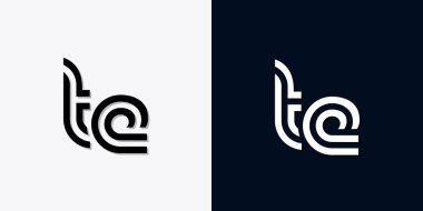 Modern Soyut Başlangıç Harfi TE logosu. Bu simge, iki soyut yazı karakterini yaratıcı bir şekilde birleştirir. Hangi şirket ya da markanın bu baştaki başlattığı için uygun olacaktır.