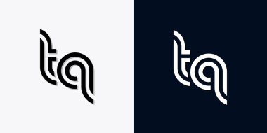 Modern Soyut Baş harf TQ logosu. Bu simge, iki soyut yazı karakterini yaratıcı bir şekilde birleştirir. Hangi şirket ya da markanın bu baştaki başlattığı için uygun olacaktır.