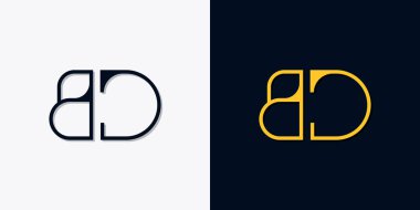 Minimalist soyut başlangıç harfleri BD logosu. Bu logo, yaratıcı bir şekilde soyut yazı karakterine sahip. Hangi şirket ya da markanın başlattığı bu başlangıç noktası için uygun olacaktır..