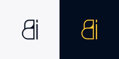 Minimalist soyut ilk harfler BI logosu. Bu logo, yaratıcı bir şekilde soyut yazı karakterine sahip. Hangi şirket ya da markanın başlattığı bu başlangıç noktası için uygun olacaktır..