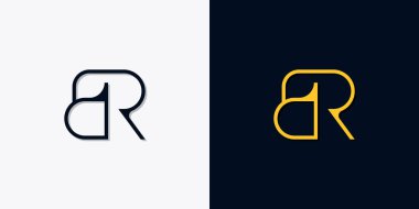 Minimalist soyut başlangıç harfleri BR logosu. Bu logo, yaratıcı bir şekilde soyut yazı karakterine sahip. Hangi şirket ya da markanın başlattığı bu başlangıç noktası için uygun olacaktır..