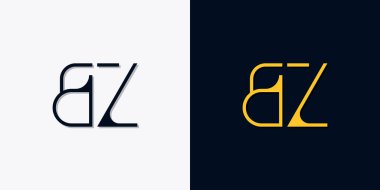 Minimalist soyut başlangıç harfleri BZ logosu. Bu logo, yaratıcı bir şekilde soyut yazı karakterine sahip. Hangi şirket ya da markanın başlattığı bu başlangıç noktası için uygun olacaktır..