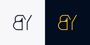 Logo ile minimalist soyut ilk harfler. Bu logo, yaratıcı bir şekilde soyut yazı karakterine sahip. Hangi şirket ya da markanın başlattığı bu başlangıç noktası için uygun olacaktır..