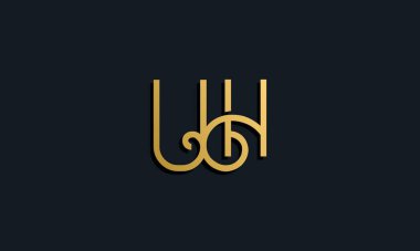 Lüks moda ilk harf UH logosu. Bu simge modern yazı karakterini yaratıcı bir şekilde birleştirir. Bu başlangıç için hangi şirket veya markanın adı uygun olacaktır.