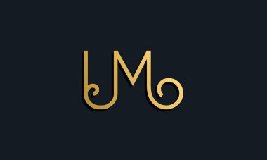Lüks moda ilk harf UM logosu. Bu simge modern yazı karakterini yaratıcı bir şekilde birleştirir. Bu başlangıç için hangi şirket veya markanın adı uygun olacaktır.