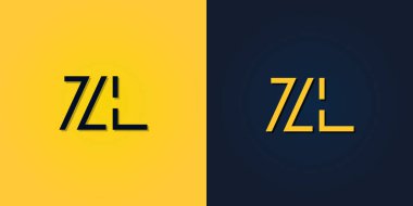 Minimalist Soyut Baş harf ZL logosu. Bu logo yaratıcı bir şekilde soyut harflerle birleştirilir. Hangi şirket ya da markanın bu ilk adımı attığı için uygun olacaktır..
