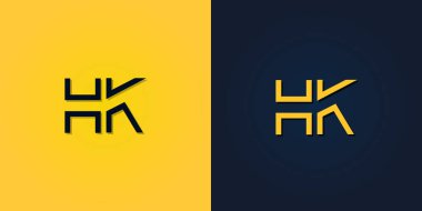 Minimalist Soyut HK harfli logo. Bu logo yaratıcı bir şekilde soyut harflerle birleştirilir. Hangi şirket ya da markanın bu ilk adımı attığı için uygun olacaktır..