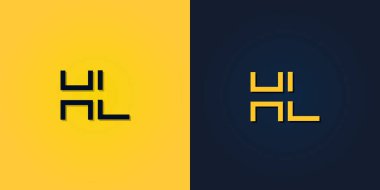Minimalist Soyut Baş harf HL logosu. Bu logo yaratıcı bir şekilde soyut harflerle birleştirilir. Hangi şirket ya da markanın bu ilk adımı attığı için uygun olacaktır..