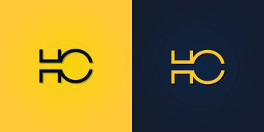 Minimalist Soyut Baş harf HO logosu. Bu logo yaratıcı bir şekilde soyut harflerle birleştirilir. Hangi şirket ya da markanın bu ilk adımı attığı için uygun olacaktır..