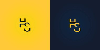 Minimalist Soyut Baş harf HS logosu. Bu logo yaratıcı bir şekilde soyut harflerle birleştirilir. Hangi şirket ya da markanın bu ilk adımı attığı için uygun olacaktır..