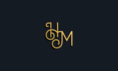 Lüks moda ilk harf HM logosu. Bu simge modern yazı karakterini yaratıcı bir şekilde birleştirir. Bu başlangıç için hangi şirket veya markanın adı uygun olacaktır.