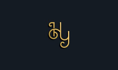 Lüks moda ilk harf HY logosu. Bu simge modern yazı karakterini yaratıcı bir şekilde birleştirir. Bu başlangıç için hangi şirket veya markanın adı uygun olacaktır.