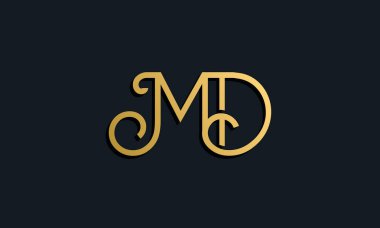 Lüks moda ilk harf MD logosu. Bu simge modern yazı karakterini yaratıcı bir şekilde birleştirir. Bu başlangıç için hangi şirket veya markanın adı uygun olacaktır.