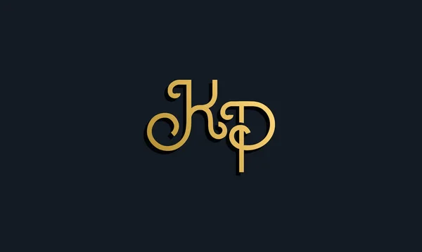 奢华时尚初始字母Kp标志 这个图标以创造性的方式与现代字体结合在一起 这将是合适的哪家公司或品牌开始这些初始的 — 图库矢量图片