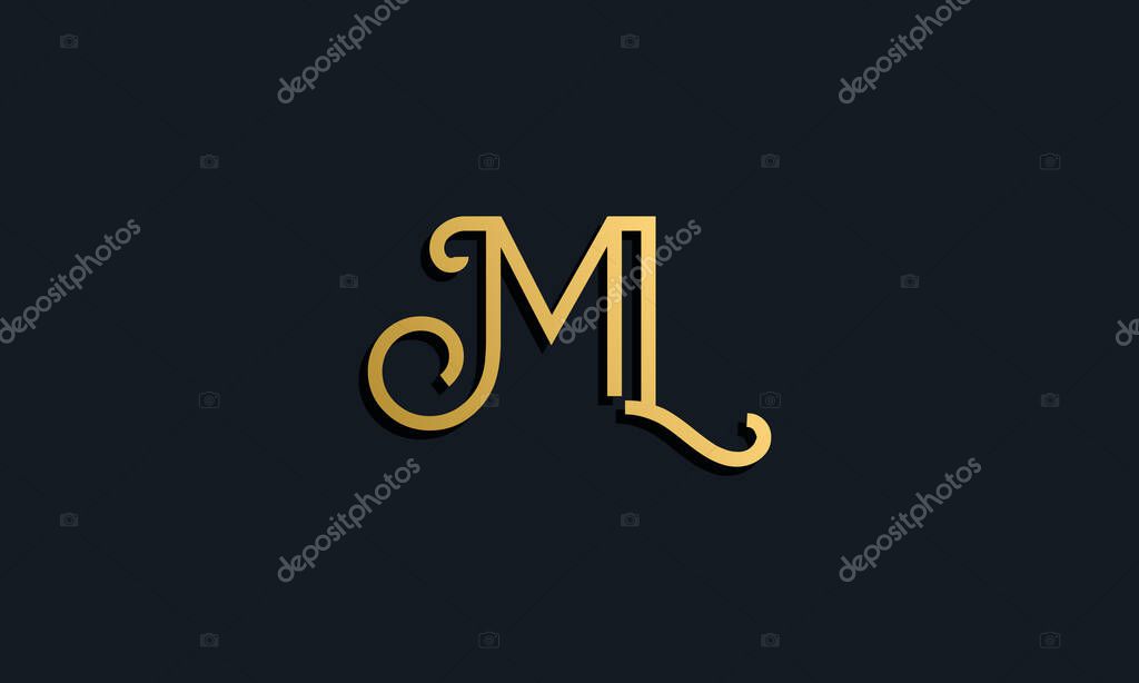 Luxury fashion initial letter ML logo. This icon incorporate with modern typeface in the creative way. It will be suitable for which company or brand name start those initial.