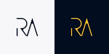 Minimalist soyut baş harfler RA logosu. Bu logo, yaratıcı bir şekilde soyut yazı karakterine sahip. Hangi şirket ya da markanın başlattığı bu başlangıç noktası için uygun olacaktır..