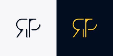 Minimalist soyut ilk harfler RP logosu. Bu logo, yaratıcı bir şekilde soyut yazı karakterine sahip. Hangi şirket ya da markanın başlattığı bu başlangıç noktası için uygun olacaktır..