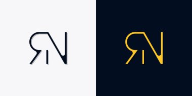 Minimalist soyut ilk harfler RN logosu. Bu logo, yaratıcı bir şekilde soyut yazı karakterine sahip. Hangi şirket ya da markanın başlattığı bu başlangıç noktası için uygun olacaktır..