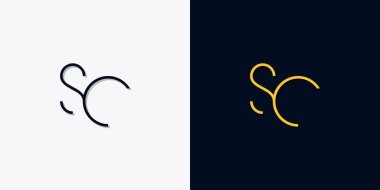 Minimalist soyut ilk harfler SC logosu. Bu logo, yaratıcı bir şekilde soyut yazı karakterine sahip. Hangi şirket ya da markanın başlattığı bu başlangıç noktası için uygun olacaktır..