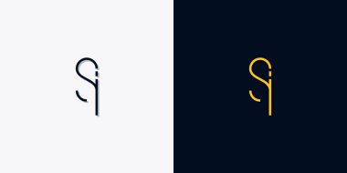 Minimalist soyut ilk harfler SI logosu. Bu logo, yaratıcı bir şekilde soyut yazı karakterine sahip. Hangi şirket ya da markanın başlattığı bu başlangıç noktası için uygun olacaktır..