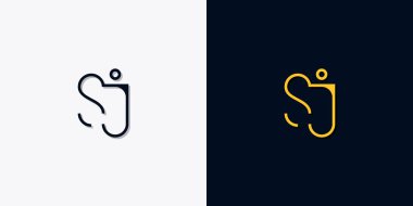 Minimalist soyut başlangıç harfleri SJ logosu. Bu logo, yaratıcı bir şekilde soyut yazı karakterine sahip. Hangi şirket ya da markanın başlattığı bu başlangıç noktası için uygun olacaktır..