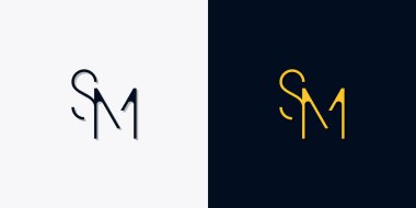 Minimalist soyut başlangıç harfleri sado-mazo logosu. Bu logo, yaratıcı bir şekilde soyut yazı karakterine sahip. Hangi şirket ya da markanın başlattığı bu başlangıç noktası için uygun olacaktır..