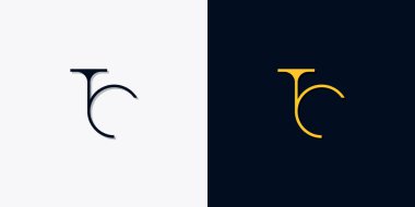Minimalist soyut başlangıç harfleri TC logosu. Bu logo, yaratıcı bir şekilde soyut yazı karakterine sahip. Hangi şirket ya da markanın başlattığı bu başlangıç noktası için uygun olacaktır..