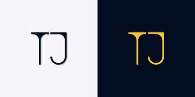 Minimalist soyut ilk harfler TJ logosu. Bu logo, yaratıcı bir şekilde soyut yazı karakterine sahip. Hangi şirket ya da markanın başlattığı bu başlangıç noktası için uygun olacaktır..