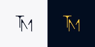 Minimalist soyut başlangıç harfleri TM logosu. Bu logo, yaratıcı bir şekilde soyut yazı karakterine sahip. Hangi şirket ya da markanın başlattığı bu başlangıç noktası için uygun olacaktır..