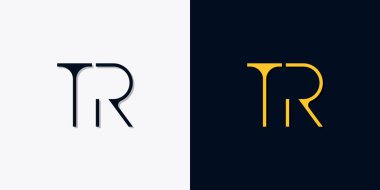 Minimalist soyut ilk harfler TR logosu. Bu logo, yaratıcı bir şekilde soyut yazı karakterine sahip. Hangi şirket ya da markanın başlattığı bu başlangıç noktası için uygun olacaktır..