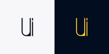 Minimalist soyut başlangıç harfleri UI logosu. Bu logo, yaratıcı bir şekilde soyut yazı karakterine sahip. Hangi şirket ya da markanın başlattığı bu başlangıç noktası için uygun olacaktır..