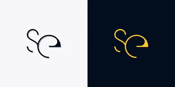 Minimalist soyut başlangıç harfleri SE logosu. Bu logo, yaratıcı bir şekilde soyut yazı karakterine sahip. Hangi şirket ya da markanın başlattığı bu başlangıç noktası için uygun olacaktır..