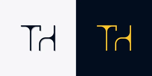 Letras Iniciais Abstratas Minimalistas Logotipo Este Logotipo Incorpora Com Typeface —  Vetores de Stock