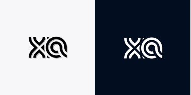 Modern Soyut Baş harf XA logosu. Bu simge, iki soyut yazı karakterini yaratıcı bir şekilde birleştirir. Hangi şirket ya da markanın bu baştaki başlattığı için uygun olacaktır.