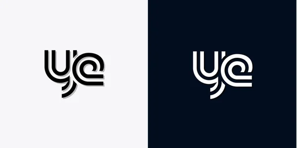 现代摘要首字母Ye标识 这个图标以创造性的方式与两个抽象字体结合在一起 适合于哪些公司或品牌的首字母开头 — 图库矢量图片