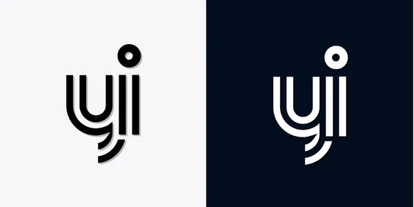 现代抽象首字母Yi标志 这个图标以创造性的方式与两个抽象字体结合在一起 适合于哪些公司或品牌的首字母开头 — 图库矢量图片
