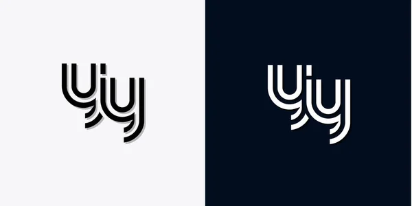 现代抽象首字母Yy标识 这个图标以创造性的方式与两个抽象字体结合在一起 适合于哪些公司或品牌的首字母开头 — 图库矢量图片