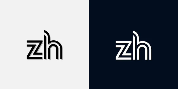 現代抽象初期文字Zhのロゴ このアイコンには2つの抽象的な書体が創造的な方法で組み込まれています 会社やブランド名が最初にそれらを開始するのに適しています — ストックベクタ